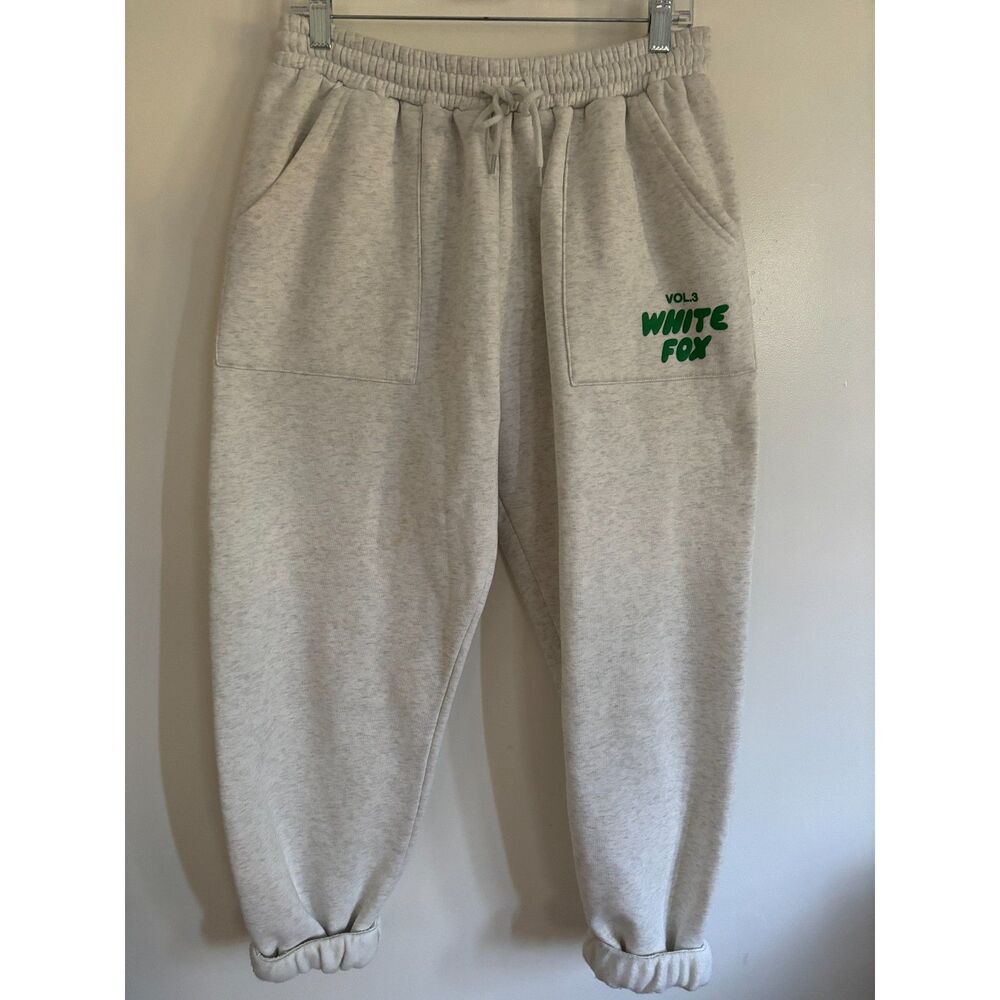 White Fox Vol 3 Green Sweat pant in Heather grey